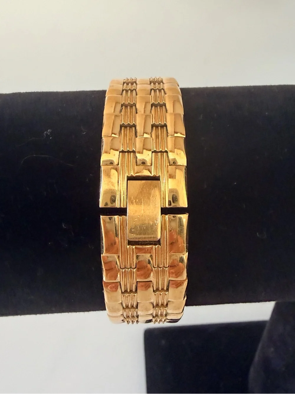 Remington Swiss Gold-Tone Rectangular Quartz Watch with Black Dial
